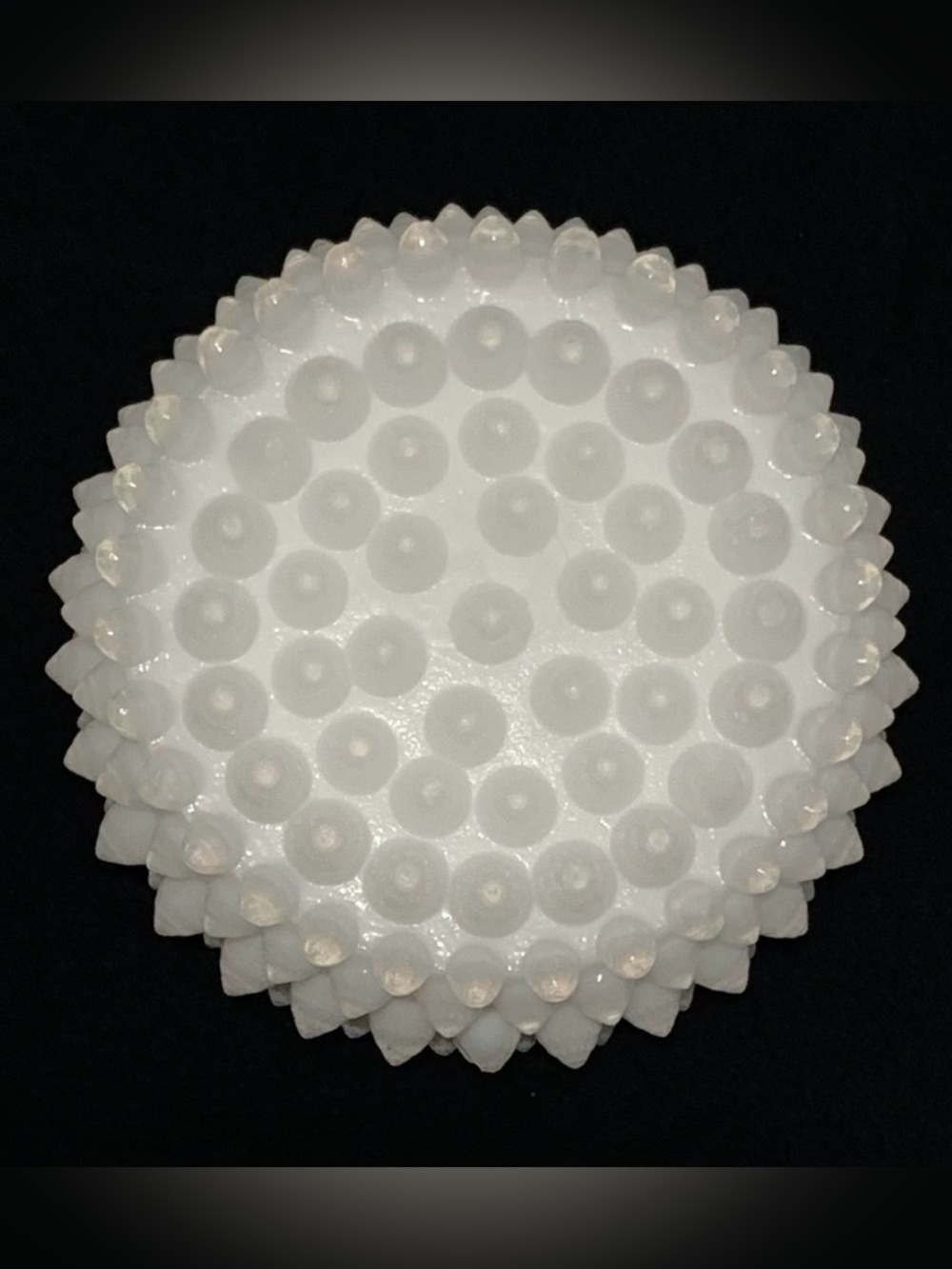 White Opalescent Hobnail Milk Glass Salt Cellar - Picture 7 of 8